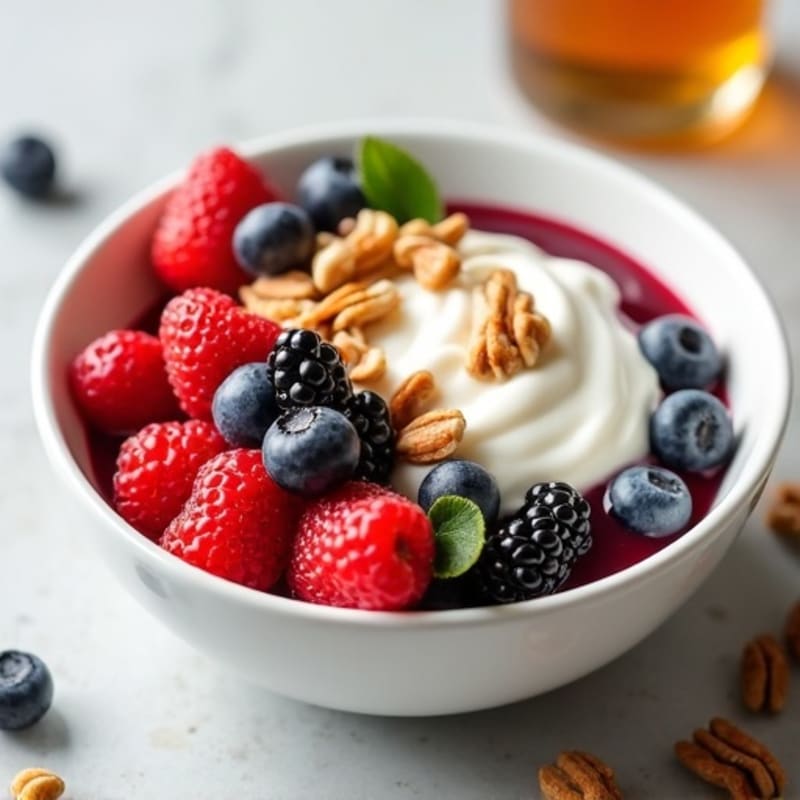 Creamy Greek Yogurt with Fresh Berries and Crunchy Nuts