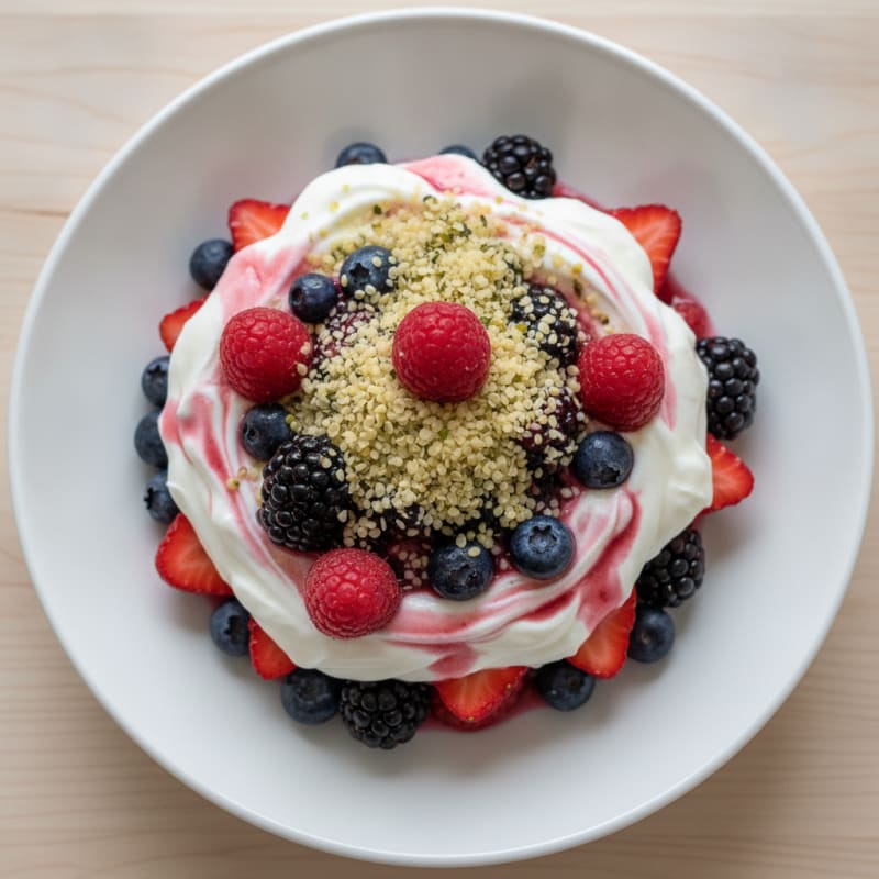 Greek Yogurt Protein Parfait with Mixed Berries