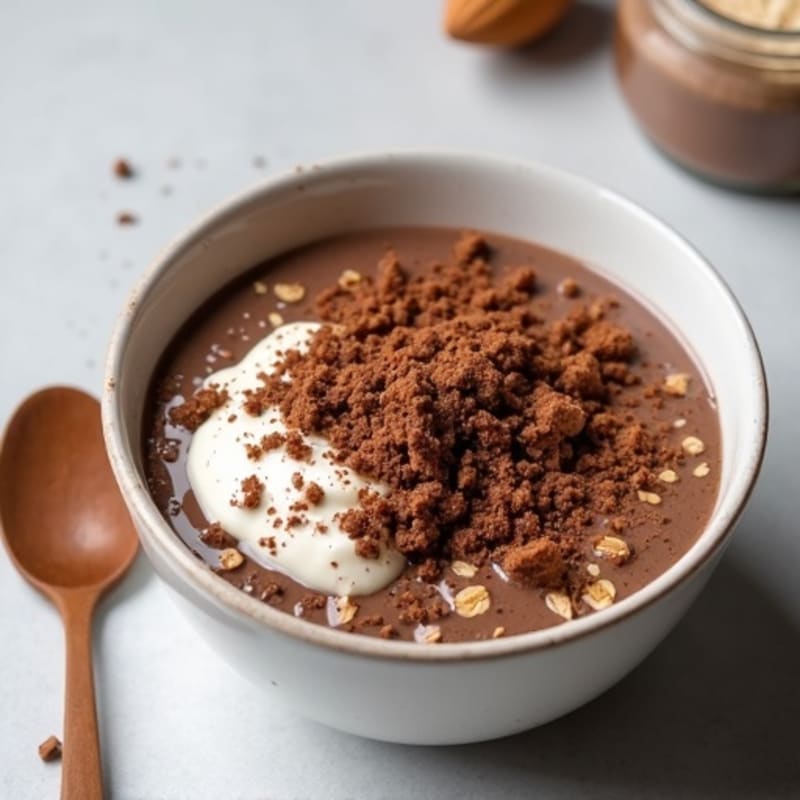 Dark Chocolate Almond Protein Overnight Oats