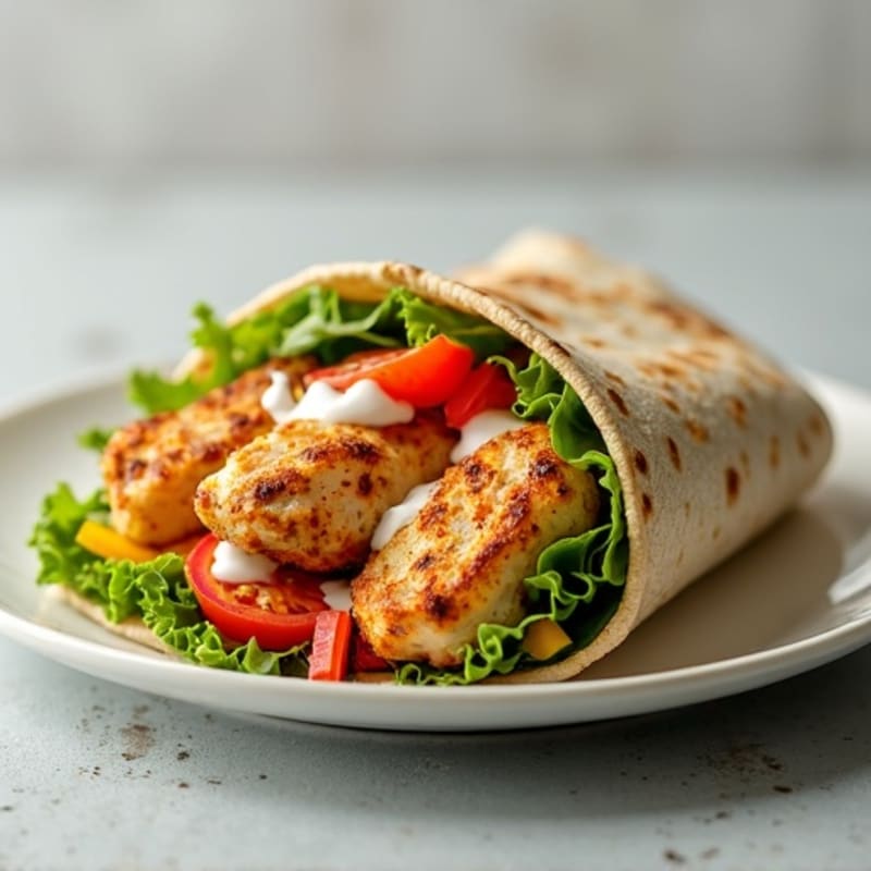 Crispy Grilled Chicken and Fresh Veggie Wrap