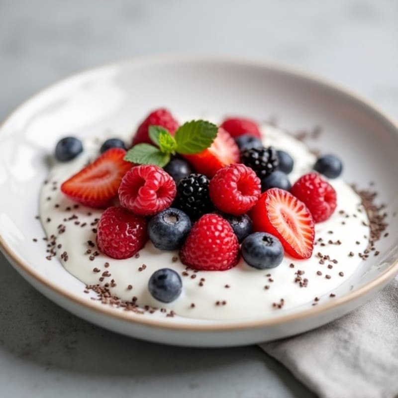Creamy Greek Yogurt with Fresh Berries and Chia Seeds