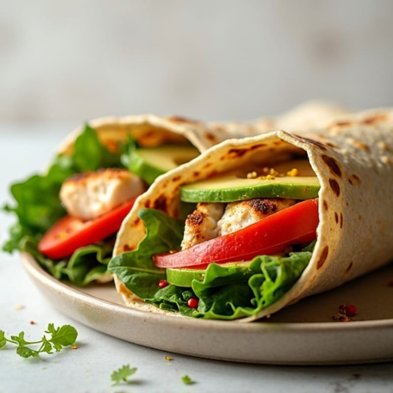 Zesty Grilled Chicken Fresh Veggie Wraps