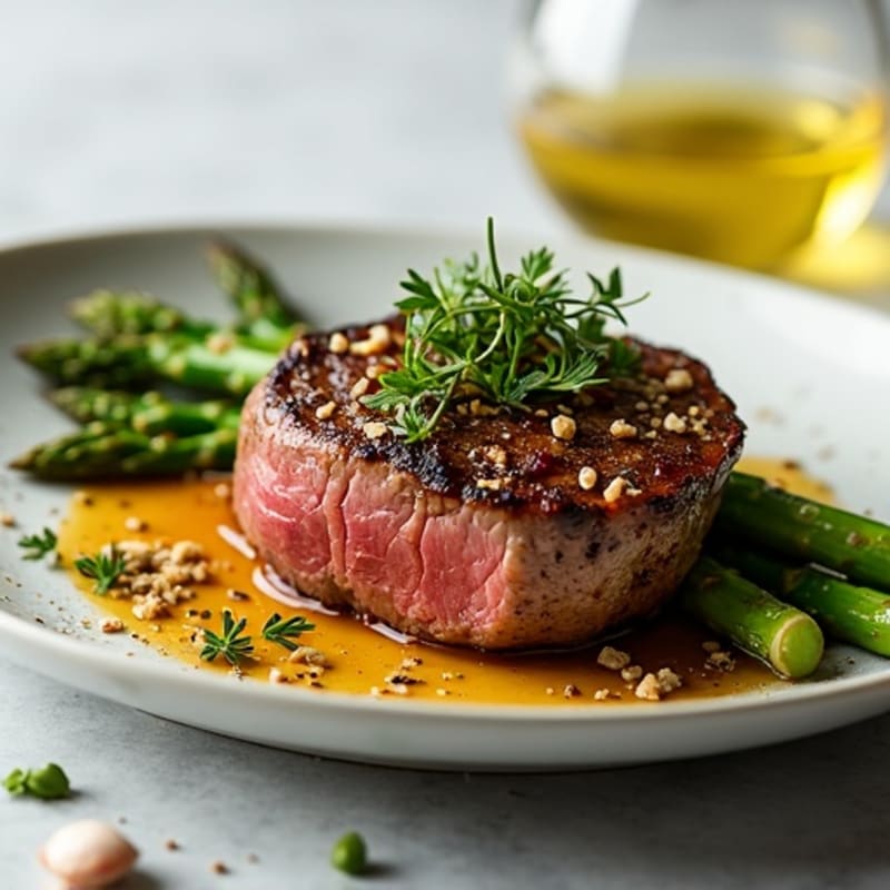 Garlic Herb Roasted Beef with Crispy Asparagus
