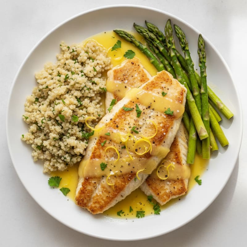 Pan-Seared Tilapia with Lemon-Herb Sauce