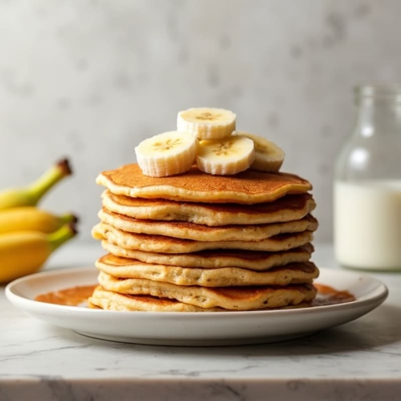Fluffy Oat-Banana Protein Pancakes