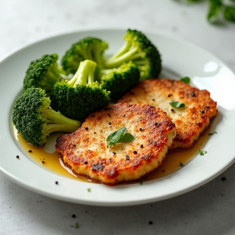 Crispy Pan-Seared Turkey Cutlets with Roasted Broccoli