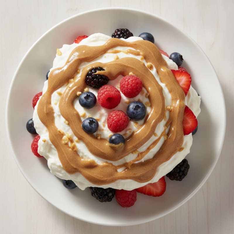 Greek Yogurt Protein Parfait with Mixed Berries and Almond Butter