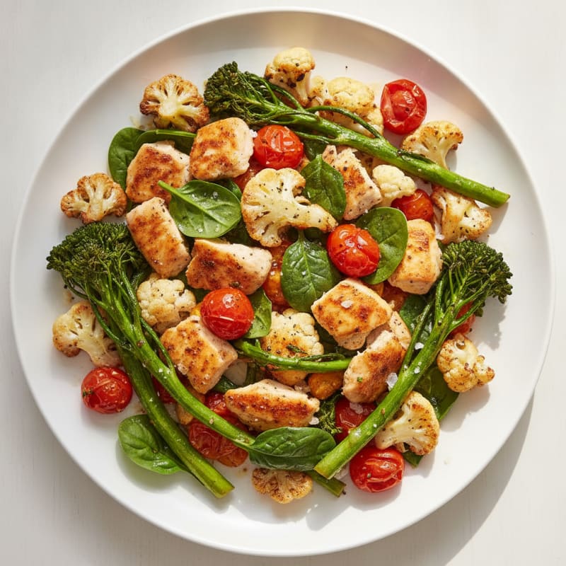 Sheet Pan Roasted Chicken and Rainbow Vegetables
