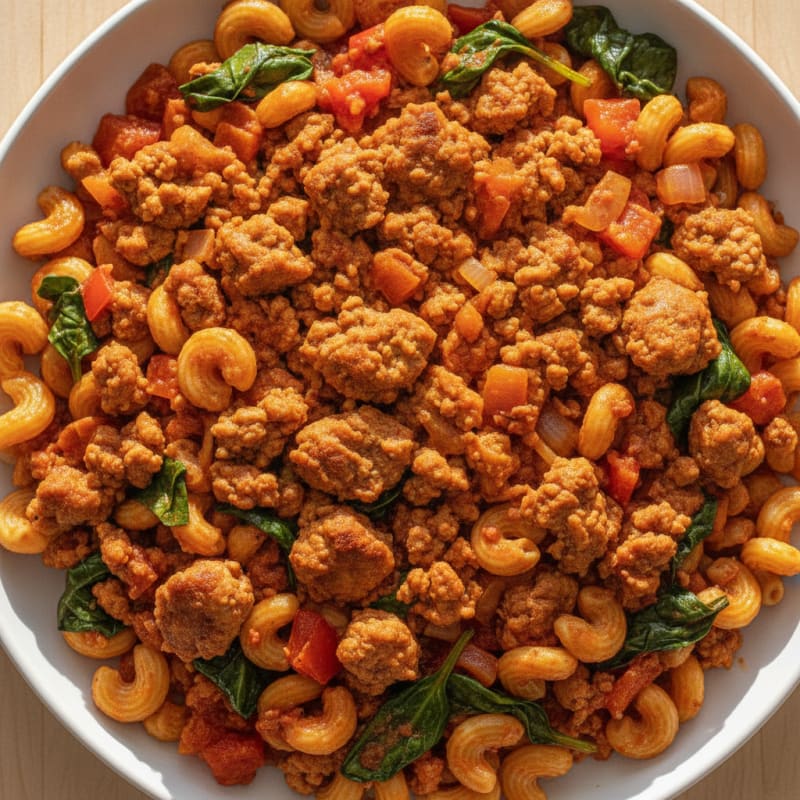 Chorizo Turkey Sausage Pasta Skillet