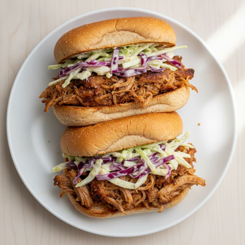 Slow-Cooked Pulled Pork Sandwiches with Slaw