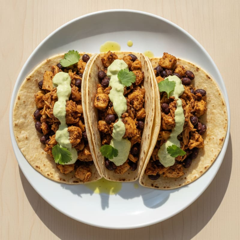 Jackfruit Tacos with Avocado Crema