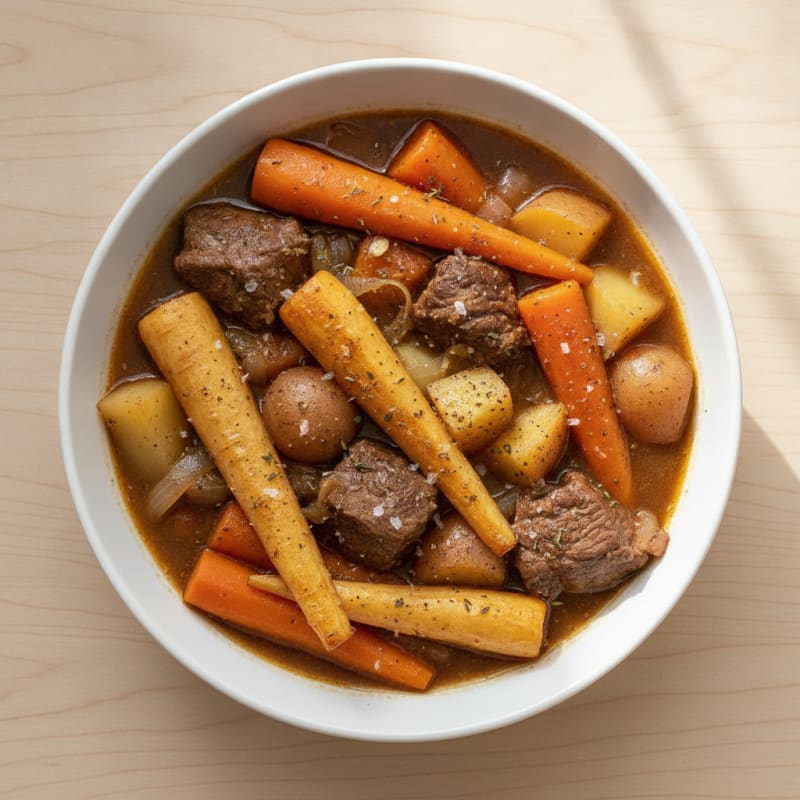 Slow Cooker Beef Stew with Root Vegetables
