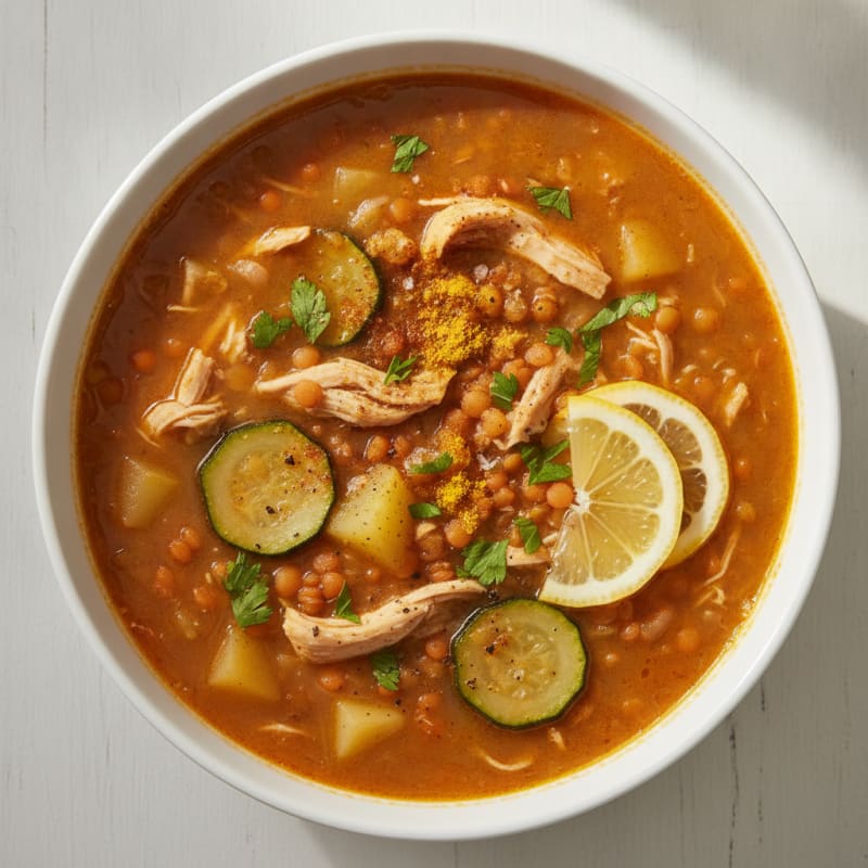 Lebanese Lentil Soup with Vegetables