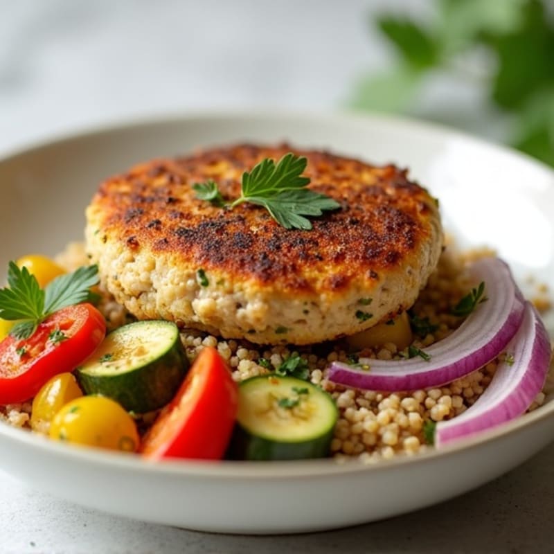 Herb Turkey Patty and Roasted Vegetable Bowl
