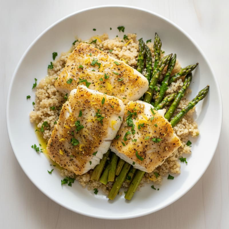 Lemon Herb Baked Cod with Asparagus