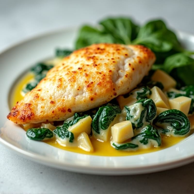 Chicken with Creamy Spinach Artichoke Bake
