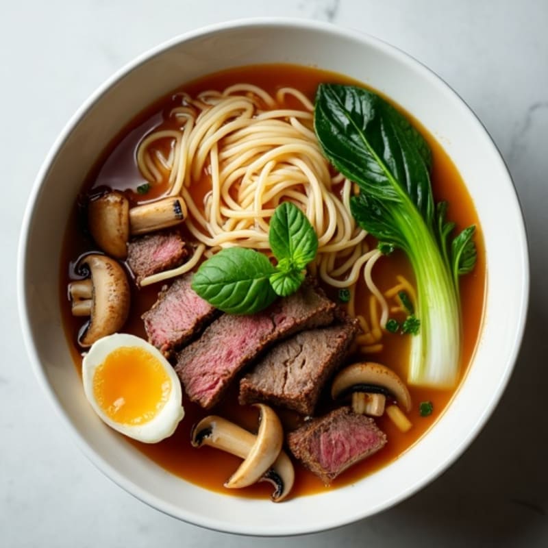 Aromatic Lean Beef Noodle Soup with Fresh Herbs