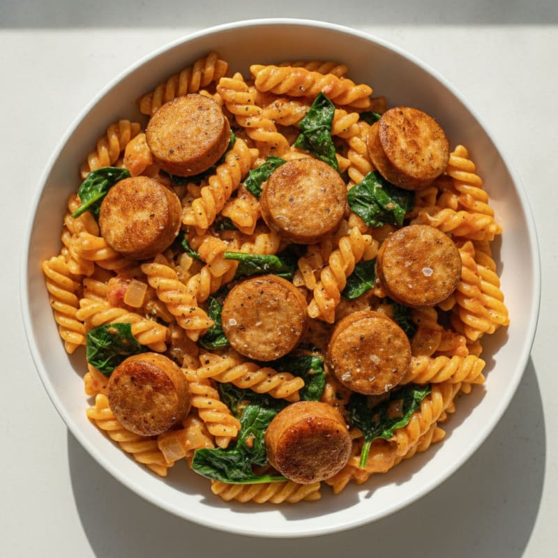 Chicken Sausage Penne with Creamy Tomato Sauce