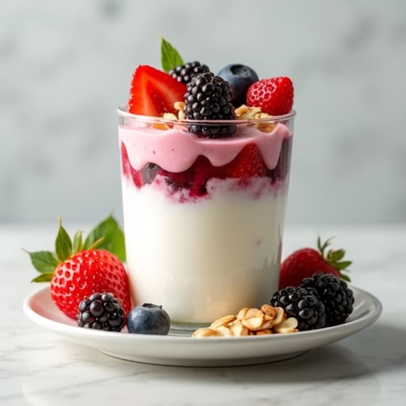 Creamy Greek Yogurt Parfait with Berries and Almonds