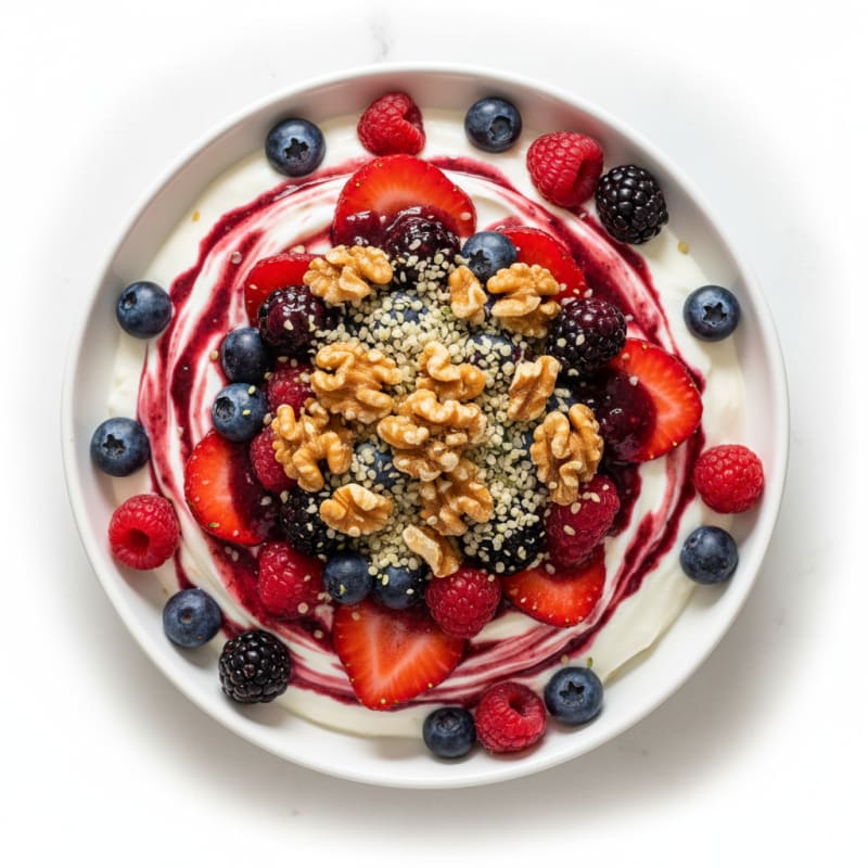Greek Yogurt Protein Parfait with Mixed Berries