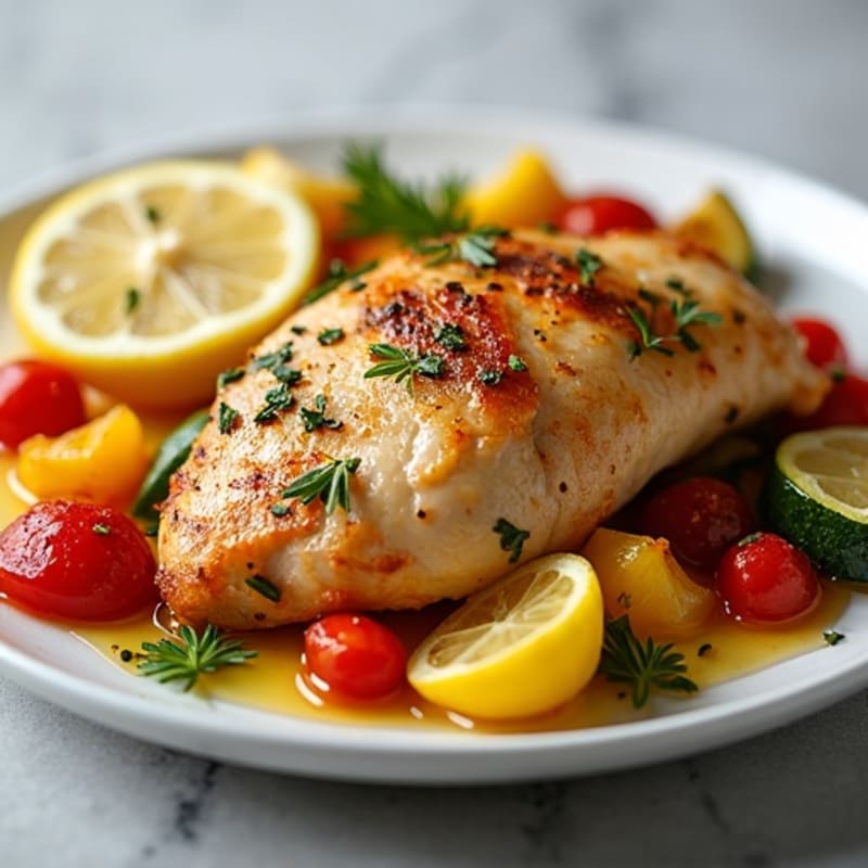Lemon Herb Roasted Chicken with Roasted Vegetables