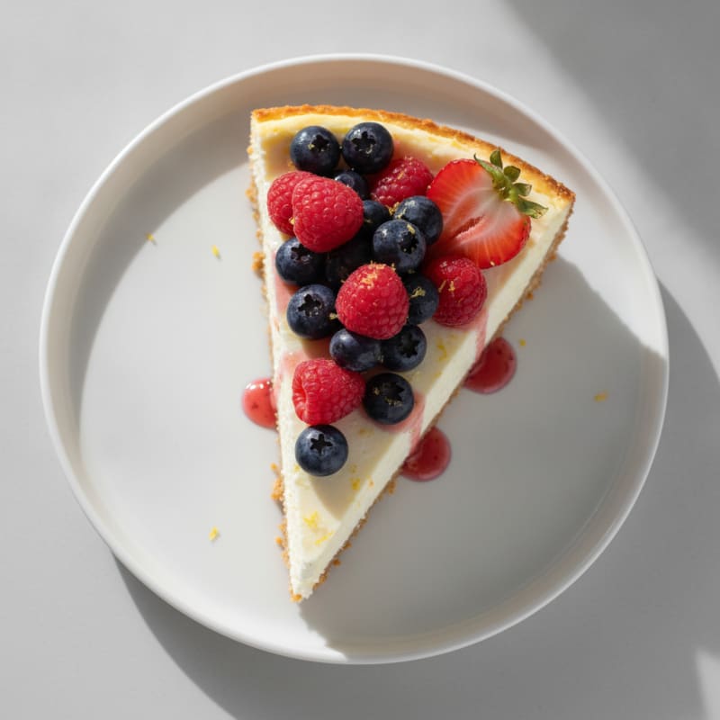 Greek Yogurt Protein Cheesecake with Fresh Berries