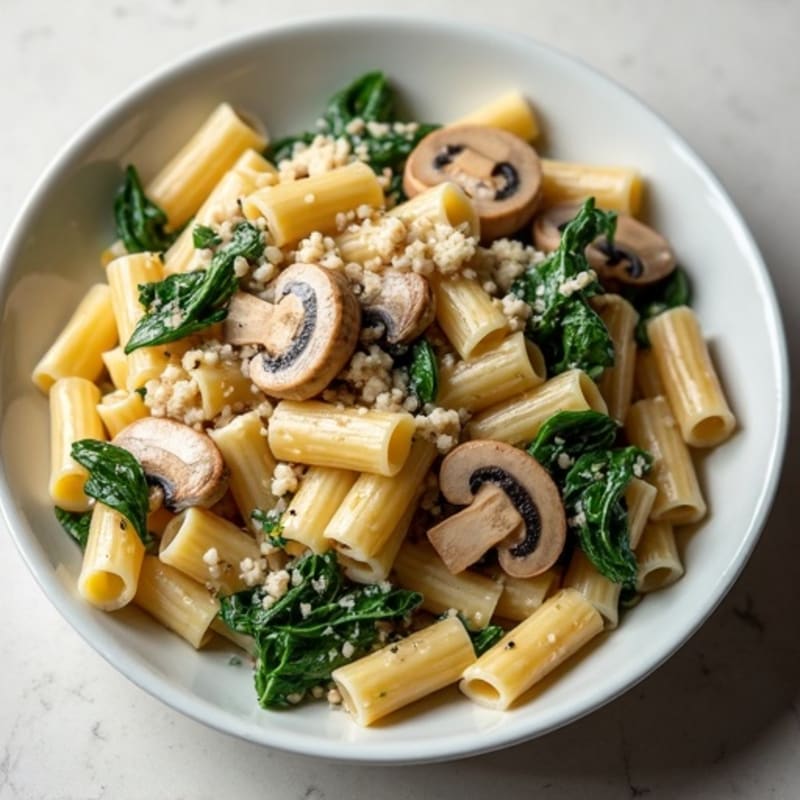 Healthy Creamy Truffle Mushroom Pasta