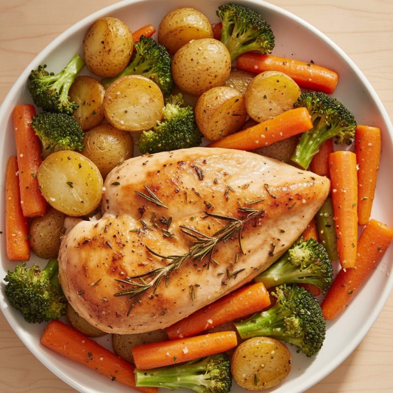 Herb-Roasted Chicken with Roasted Vegetables