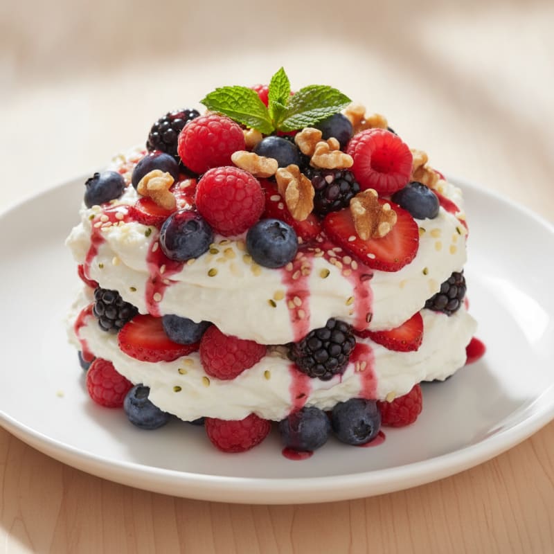 Greek Yogurt Protein Parfait with Mixed Berries