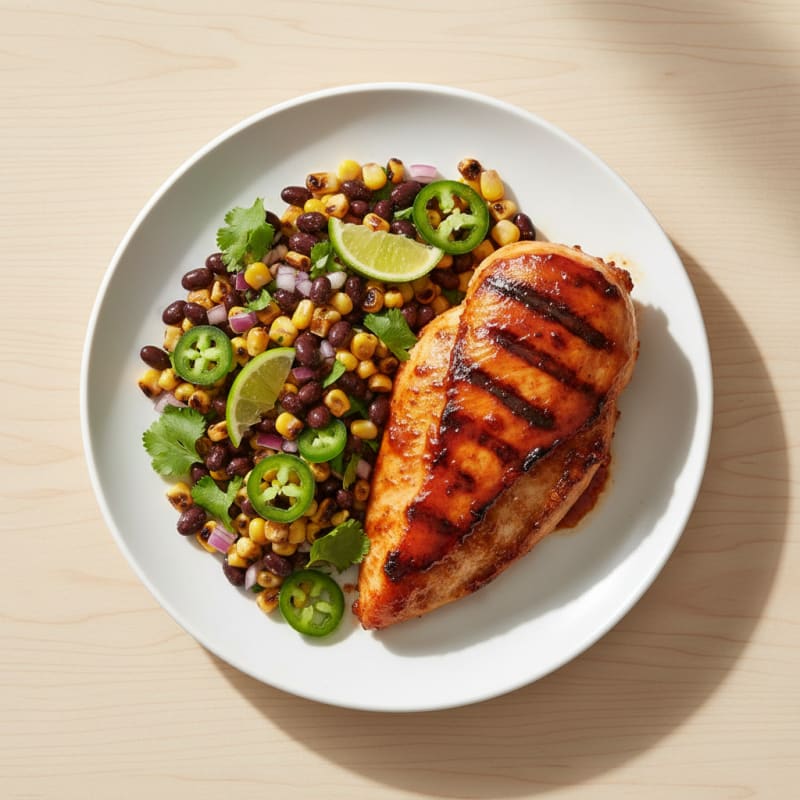 Spicy Chipotle Chicken with Charred Corn Salsa