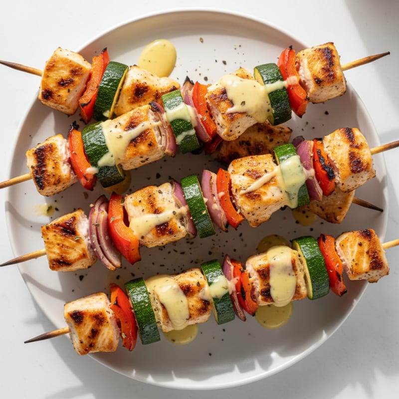 Zesty Grilled Chicken and Vegetable Skewers