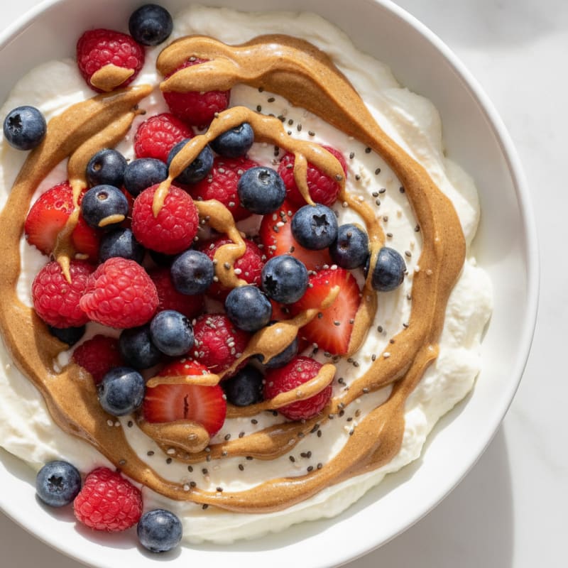 Silky Greek Yogurt Protein Pudding with Berries