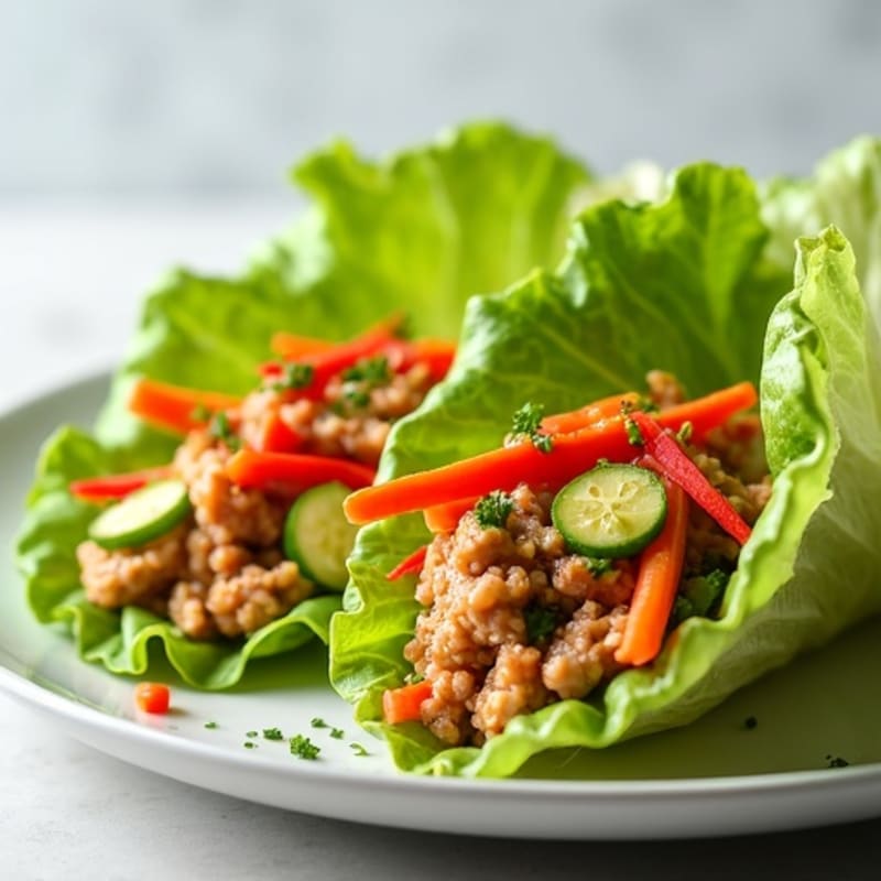 Spicy Tuna Lettuce Wraps with Crisp Vegetables