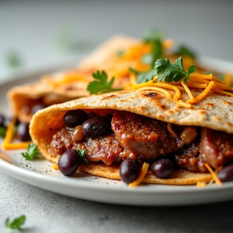 Crispy Lean Steak and Black Bean Quesadillas