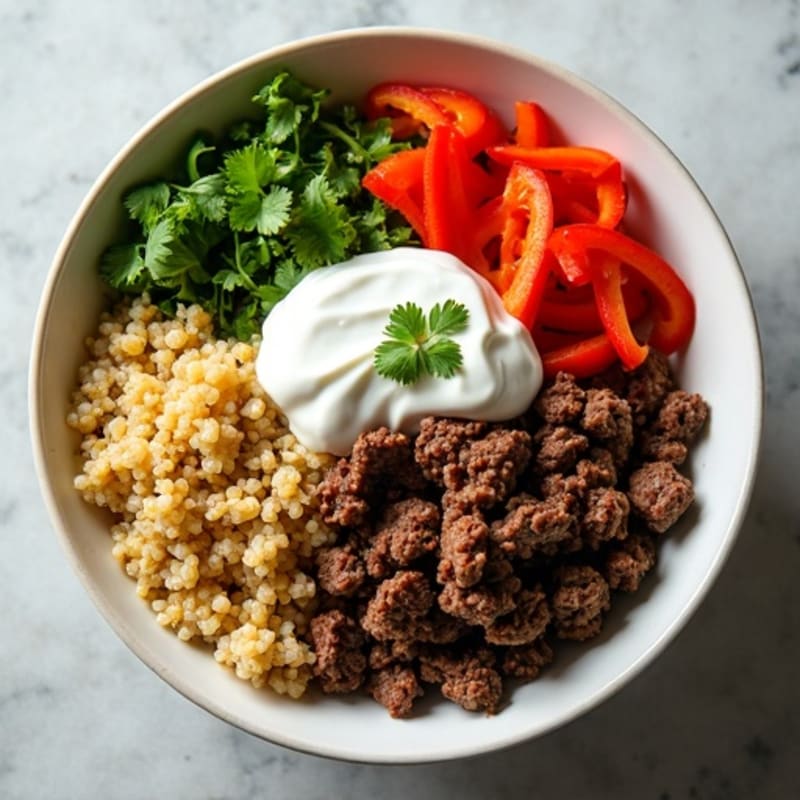 Seasoned Ground Beef Bowl with Special Sauce