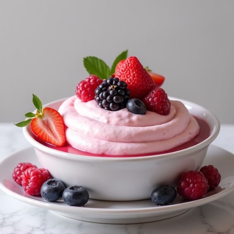 Silky Greek Yogurt Protein Mousse with Mixed Berries