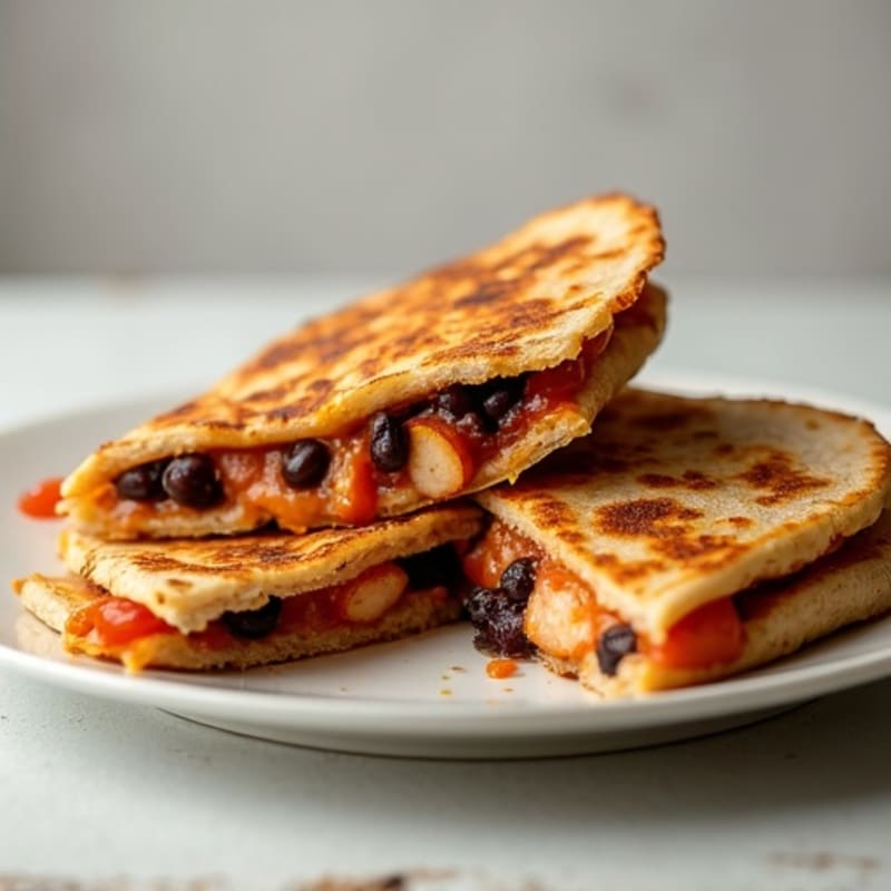 Crispy BBQ Chicken and Black Bean Quesadilla