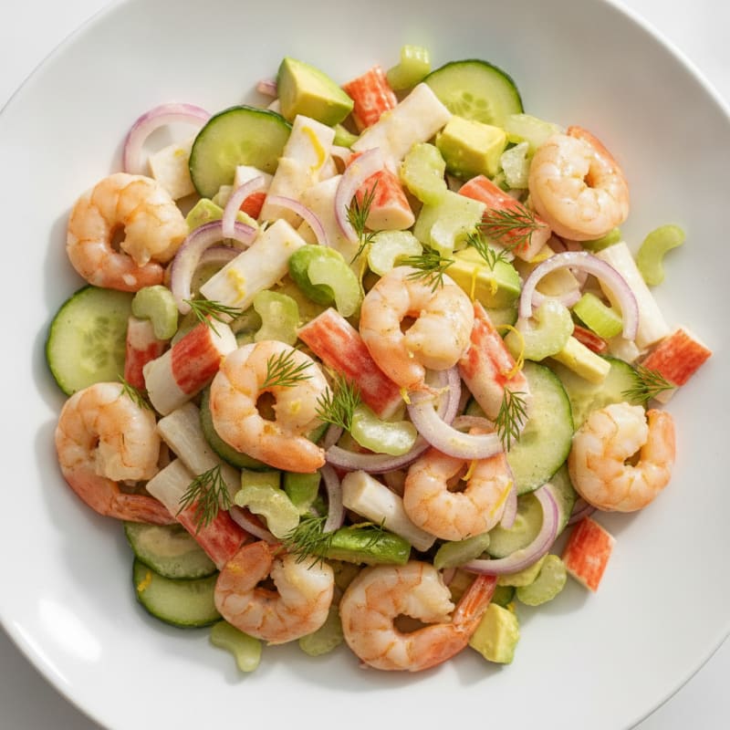 Crab Stick Salad with Lemon-Dill Dressing