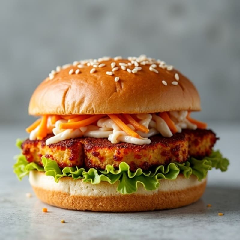 Crispy Smoky Tempeh BBQ Sandwich with Creamy Slaw