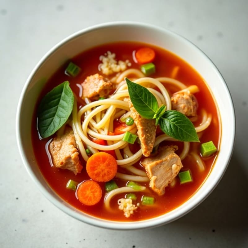 Wholesome Spicy Sriracha Chicken Noodle Soup