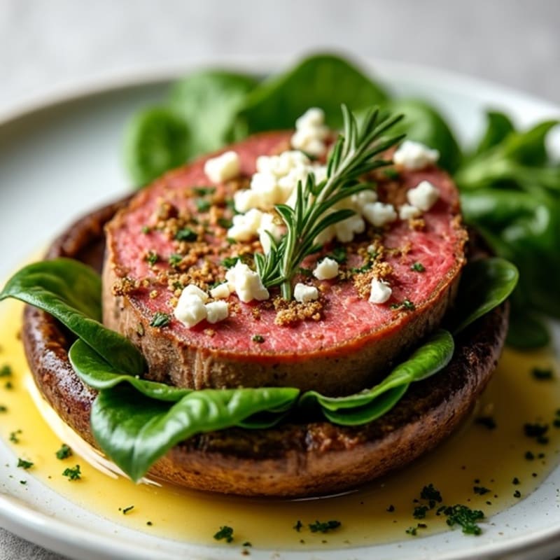 Herb-Crusted Beef Tenderloin with Mushroom Wrap
