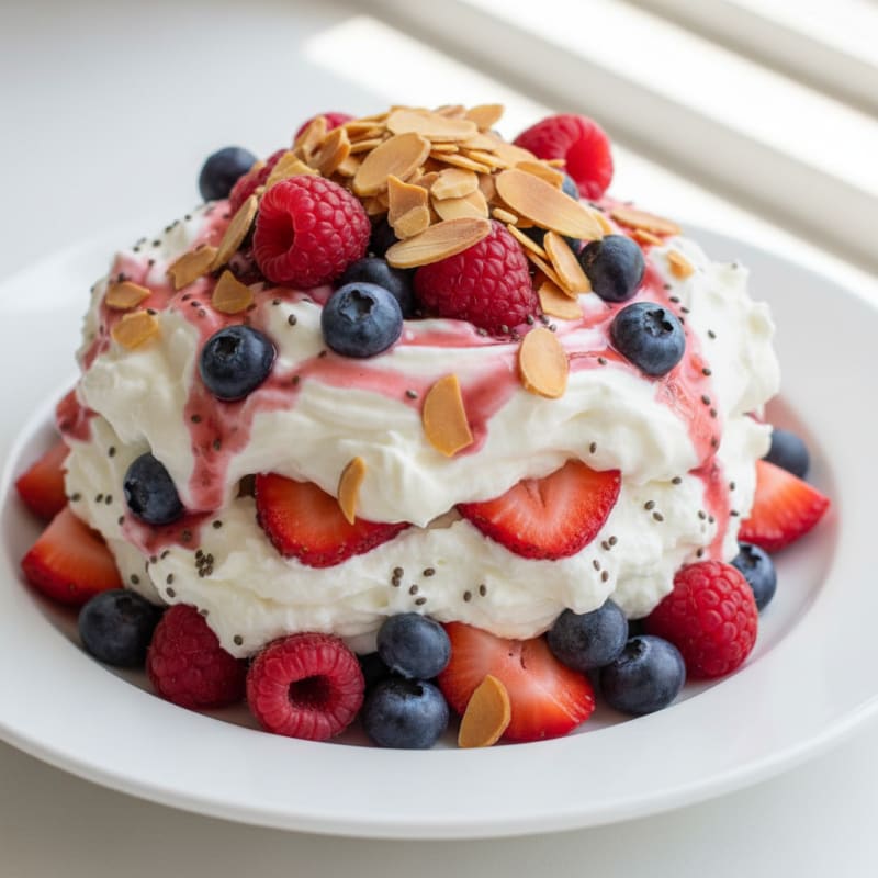 Greek Yogurt Protein Parfait with Mixed Berries