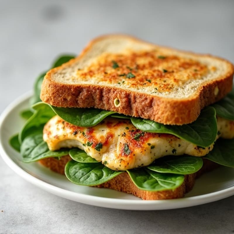 Grilled Chicken Pesto Sandwich with Fresh Spinach