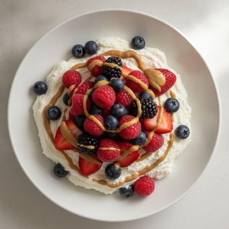 Silky Greek Yogurt Protein Mousse with Mixed Berries