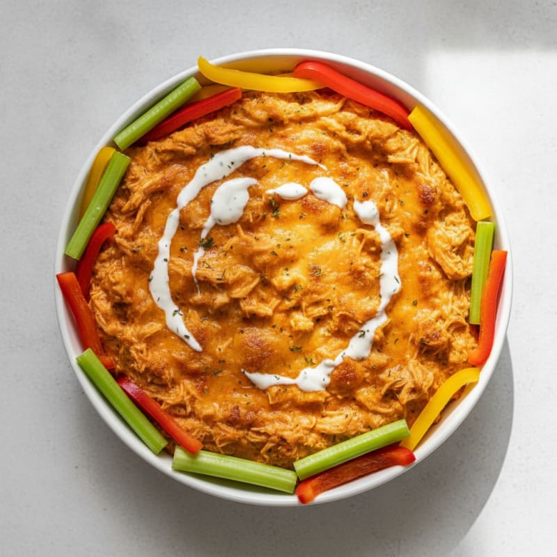 Buffalo Chicken Baked Dip with Ranch