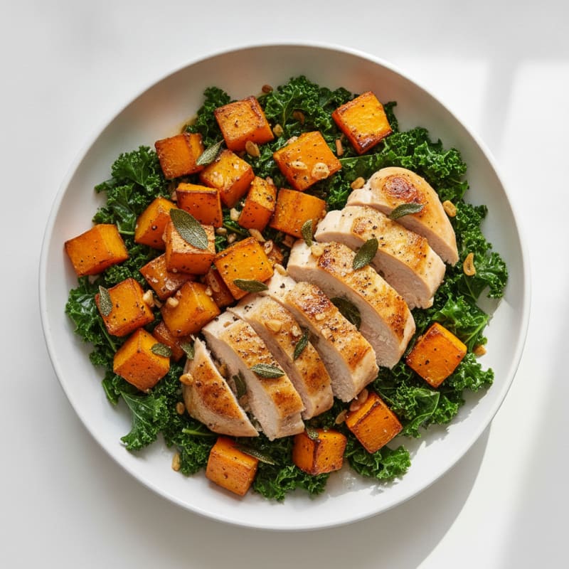 Roasted Butternut Squash and Sage Chicken Bowl