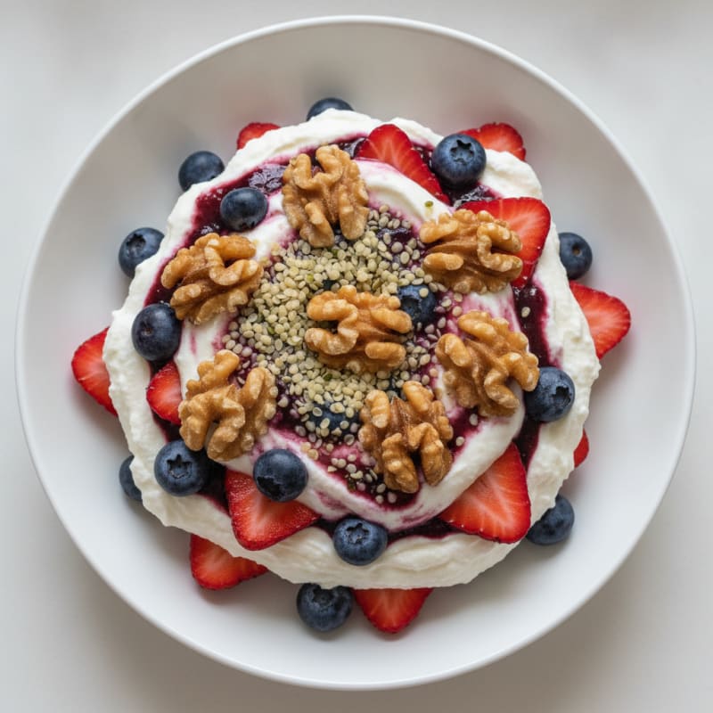 Greek Yogurt Protein Parfait with Mixed Berries