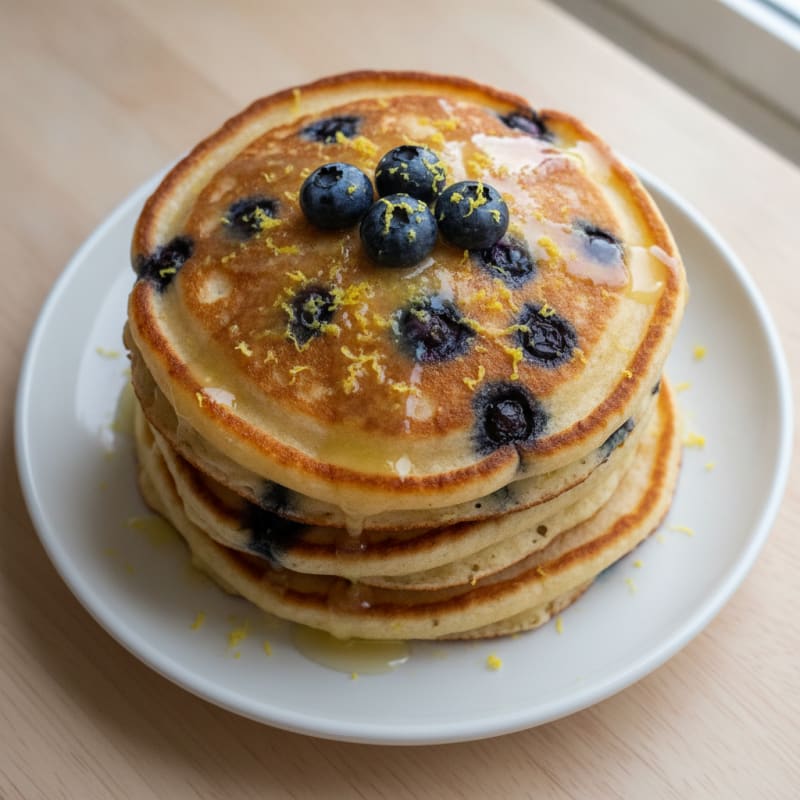 Blueberry Ricotta Pancakes with Lemon Zest