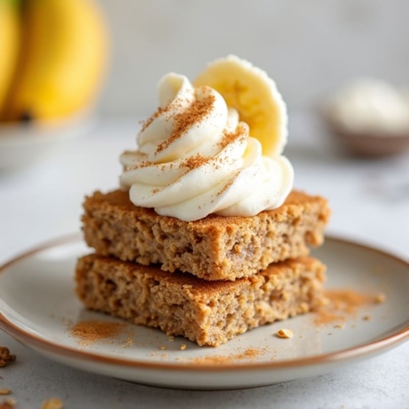 Creamy Vanilla Protein Nice Cream with Chewy Baked Oat Squares