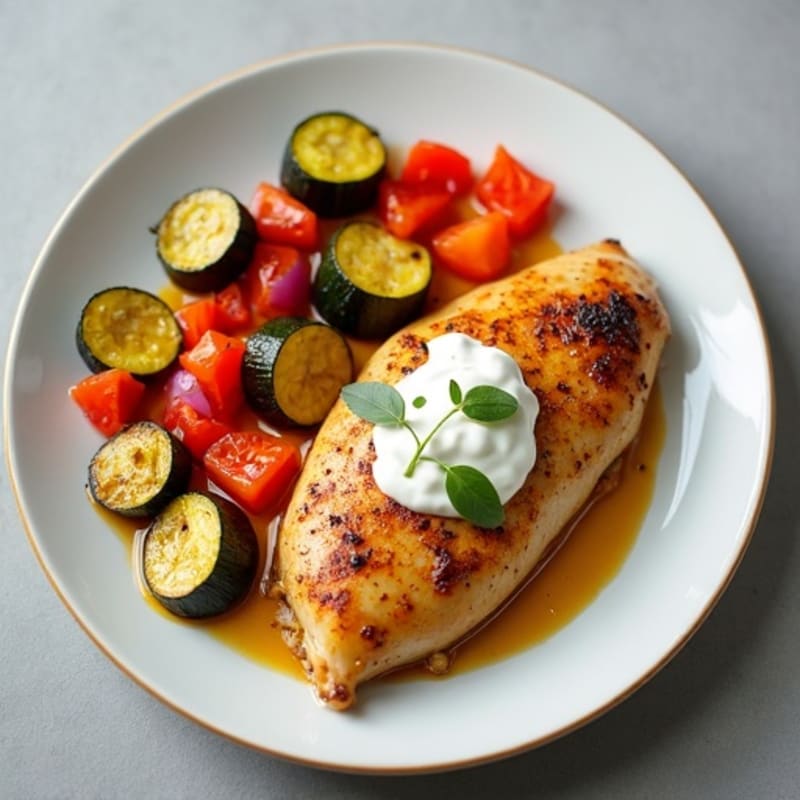 Creamy Spiced Chicken with Roasted Vegetables